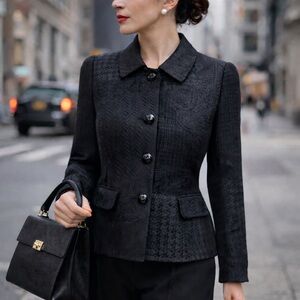 ESCADA | 36 | Vintage Black jacquard blazer